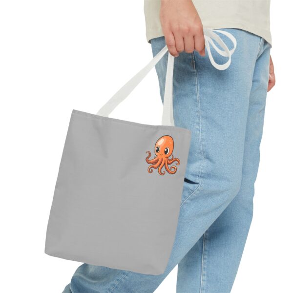 Octopus Tote Bag – Stylish & Eco-Friendly Gray Reusable Bag | Quirky Creatures - Image 4