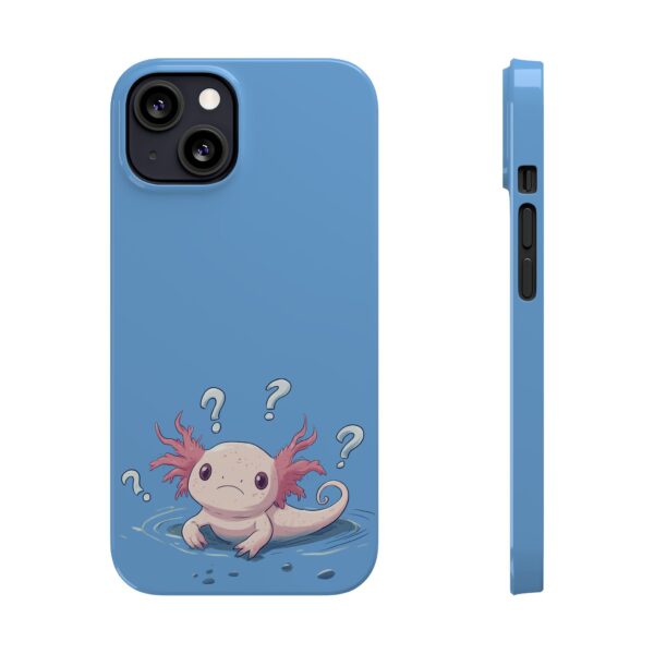 Cute Axolotl Phone Case – Light Blue Minimalist Design | Fits All iPhone Models | Quirky Creatures - Image 2