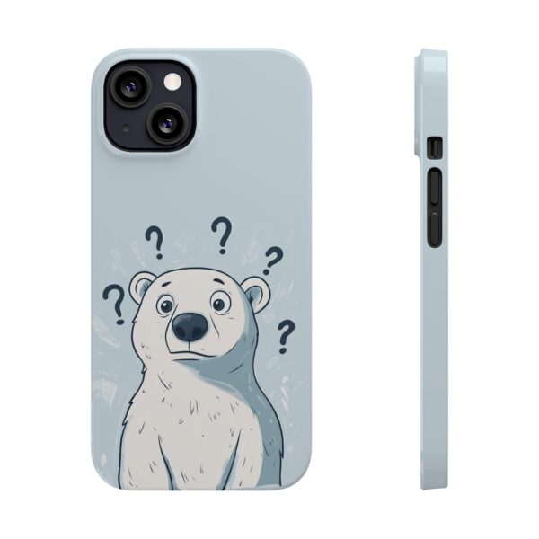 Cute Polar Bear Phone Case – Ice Blue Minimalist Design | Fits All iPhone Models | Quirky Creatures - Image 2