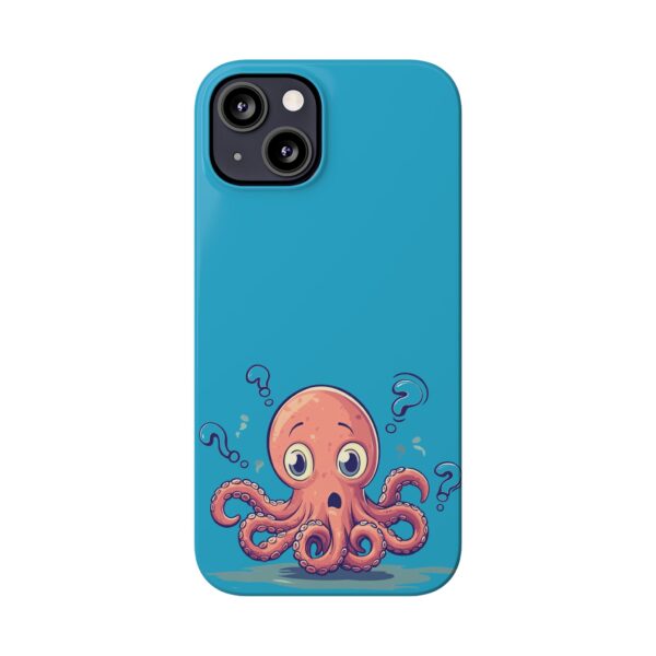 Cute Octopus Phone Case – Turquoise/Blue Minimalist Design | Fits All iPhone Models | Quirky Creatures