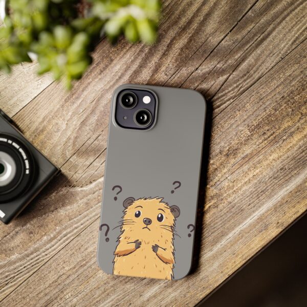 Cute Quokka Phone Case – Gray Minimalist Design | Fits All iPhone Models | Quirky Creatures - Image 4