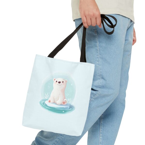 Polar Bear on Ice Tote Bag – Cute & Eco-Friendly Reusable Bag | Quirky Creatures - Image 3