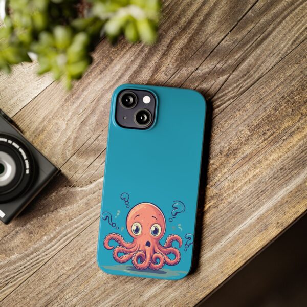 Cute Octopus Phone Case – Turquoise/Blue Minimalist Design | Fits All iPhone Models | Quirky Creatures - Image 4