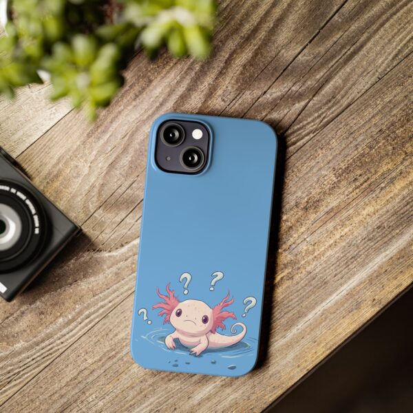 Cute Axolotl Phone Case – Light Blue Minimalist Design | Fits All iPhone Models | Quirky Creatures - Image 4