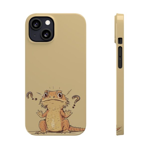 Cute Bearded Dragon Phone Case – Tan Minimalist Design | Fits All iPhone Models | Quirky Creatures - Image 2