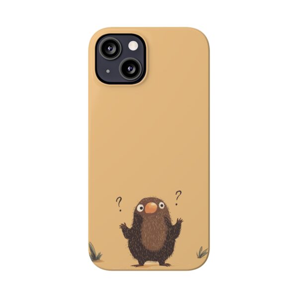 Cute Star-Nosed Mole Phone Case – Tan/Beige Minimalist Design | Fits All iPhone Models | Quirky Creatures - Image 2