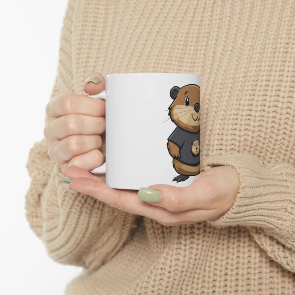 Cute Beaver Ceramic Mug – Adorable Beaver | Quirky Creatures - Image 2