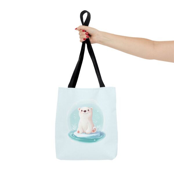 Polar Bear on Ice Tote Bag – Cute & Eco-Friendly Reusable Bag | Quirky Creatures - Image 4