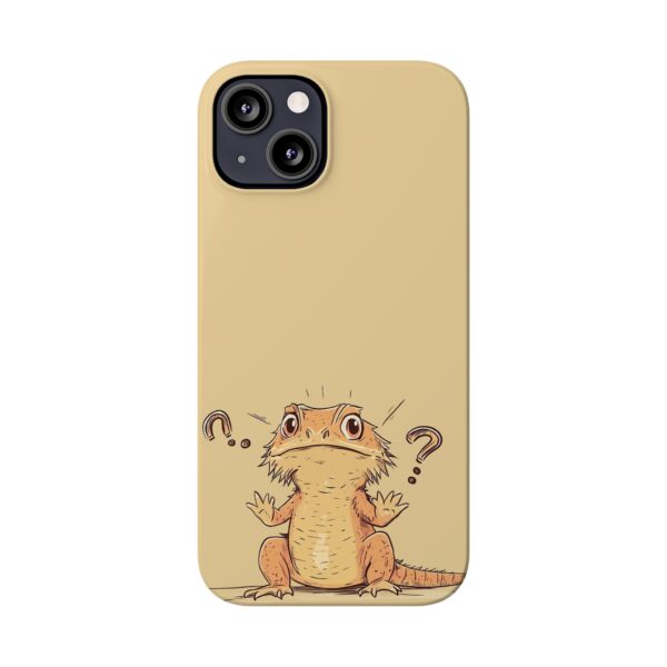 Cute Bearded Dragon Phone Case – Tan Minimalist Design | Fits All iPhone Models | Quirky Creatures