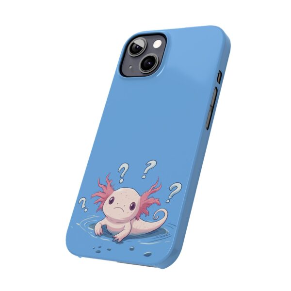 Cute Axolotl Phone Case – Light Blue Minimalist Design | Fits All iPhone Models | Quirky Creatures - Image 3