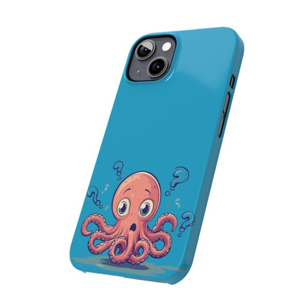 Cute Octopus Phone Case – Turquoise/Blue Minimalist Design | Fits All iPhone Models | Quirky Creatures - Image 3