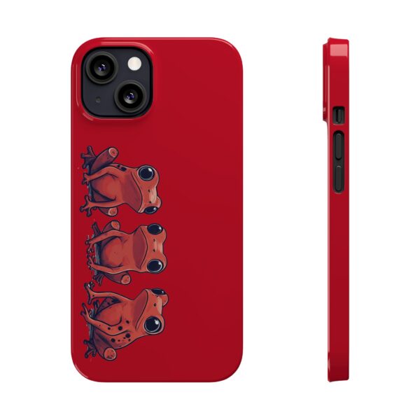 Cute Dart Frog Phone Case – Red Minimalist Design | Fits All iPhone Models | Quirky Creatures