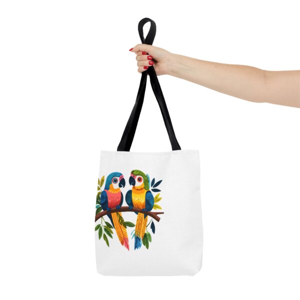 Parrots on a Branch Tote Bag – Colorful & Stylish Reusable Bag | Quirky Creatures - Image 4