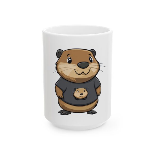 Cute Beaver Ceramic Mug – Adorable Beaver | Quirky Creatures - Image 3