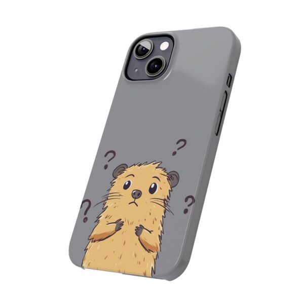 Cute Quokka Phone Case – Gray Minimalist Design | Fits All iPhone Models | Quirky Creatures - Image 3