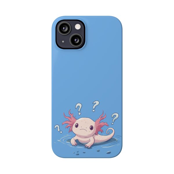 Cute Axolotl Phone Case – Light Blue Minimalist Design | Fits All iPhone Models | Quirky Creatures