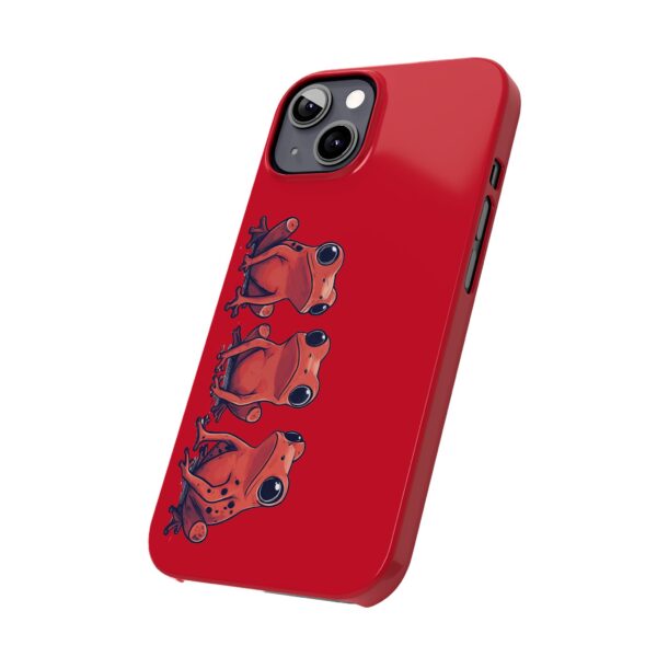 Cute Dart Frog Phone Case – Red Minimalist Design | Fits All iPhone Models | Quirky Creatures - Image 3