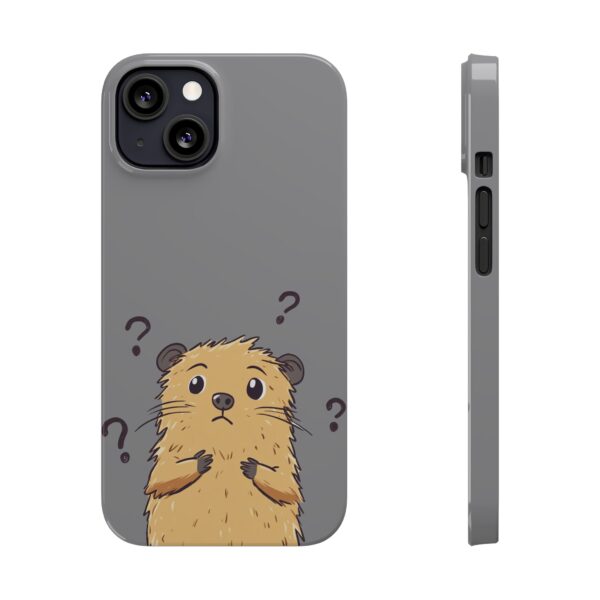 Cute Quokka Phone Case – Gray Minimalist Design | Fits All iPhone Models | Quirky Creatures - Image 2